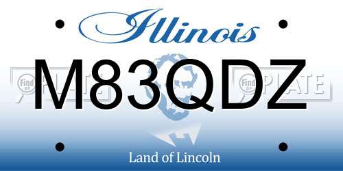 M83QDZ Illinois License Plate