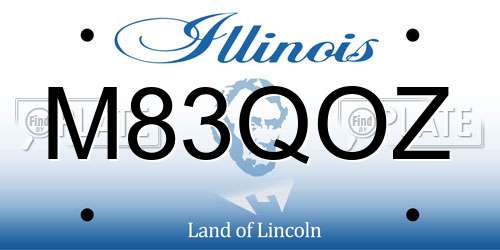M83QOZ Illinois License Plate