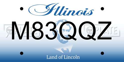 M83QQZ Illinois License Plate