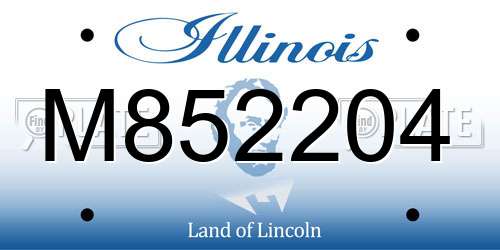 M852204 Illinois License Plate