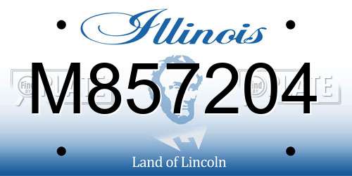 M857204 Illinois License Plate