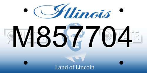 M857704 Illinois License Plate
