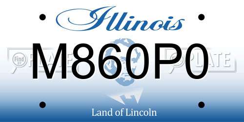 M860P0 Illinois License Plate