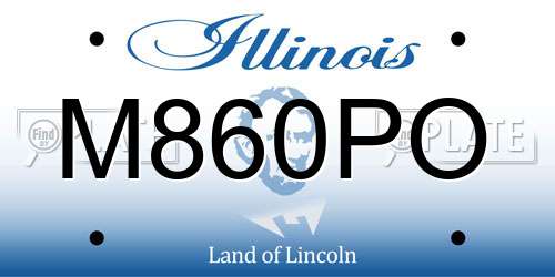 M860PO Illinois License Plate