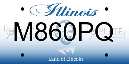 M860PQ Illinois License Plate