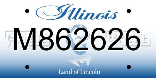 M862626 Illinois License Plate