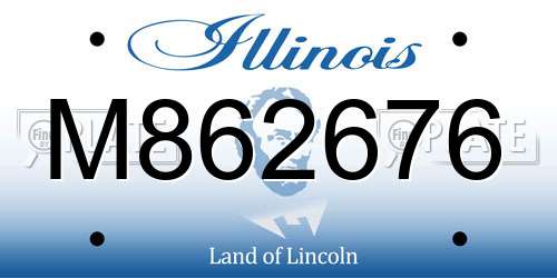 M862676 Illinois License Plate