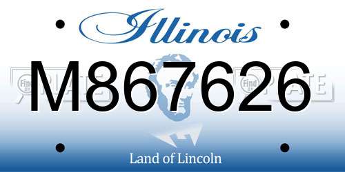 M867626 Illinois License Plate