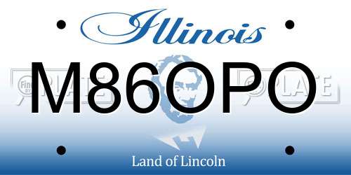 M86OPO Illinois License Plate
