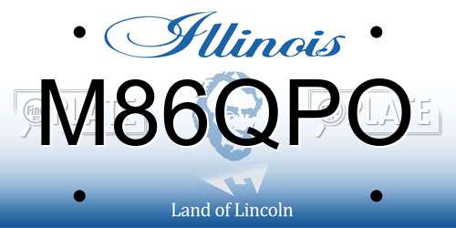 M86QPO Illinois License Plate