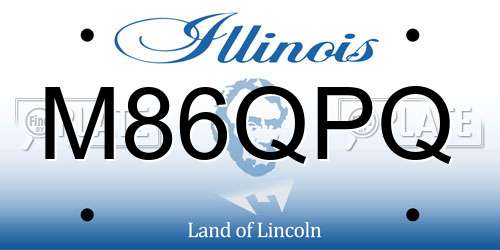 M86QPQ Illinois License Plate