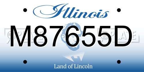 M87655D Illinois License Plate