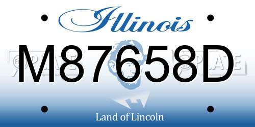 M87658D Illinois License Plate