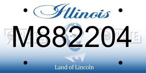 M882204 Illinois License Plate