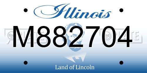 M882704 Illinois License Plate