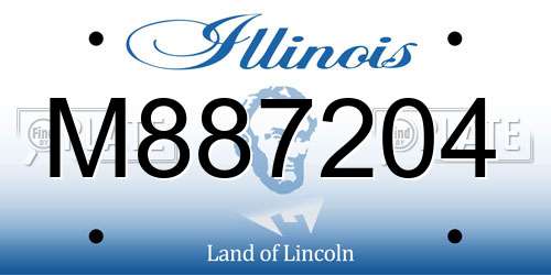 M887204 Illinois License Plate