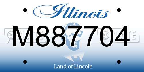 M887704 Illinois License Plate