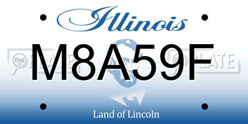 M8A59F Illinois License Plate