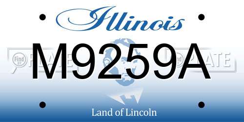 M9259A Illinois License Plate