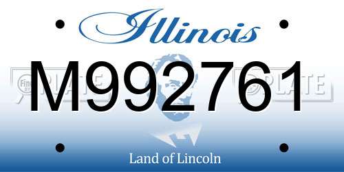 M992761 Illinois License Plate
