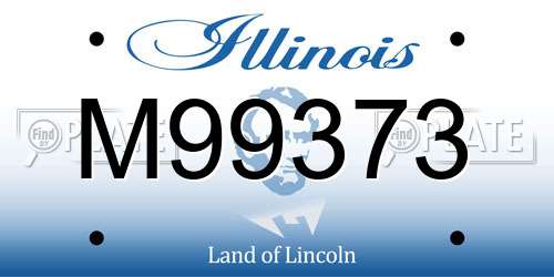 M99373 Illinois License Plate