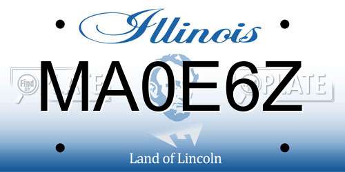 MA0E6Z Illinois License Plate