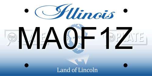 MA0F1Z Illinois License Plate