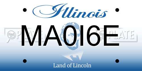 MA0I6E Illinois License Plate