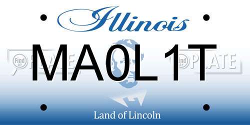 MA0L1T Illinois License Plate