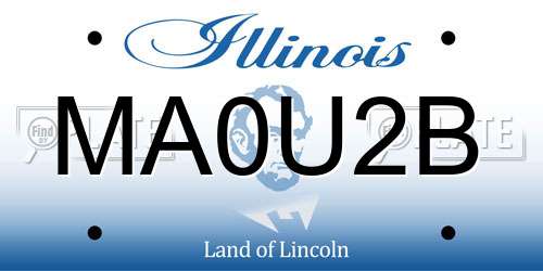 MA0U2B Illinois License Plate