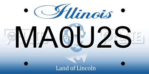MA0U2S Illinois License Plate