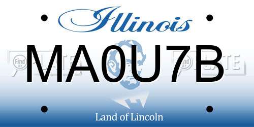 MA0U7B Illinois License Plate