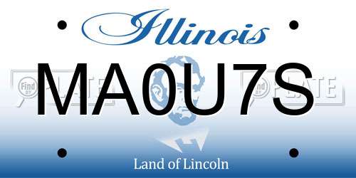MA0U7S Illinois License Plate