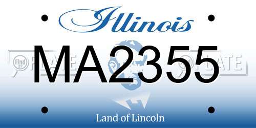 MA2355 Illinois License Plate