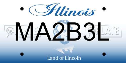 MA2B3L Illinois License Plate