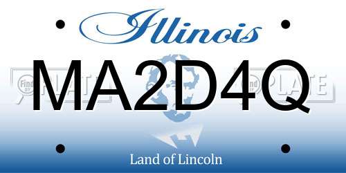 MA2D4Q Illinois License Plate