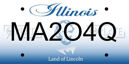 MA2O4Q Illinois License Plate