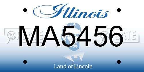 MA5456 Illinois License Plate