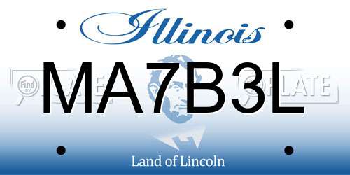 MA7B3L Illinois License Plate