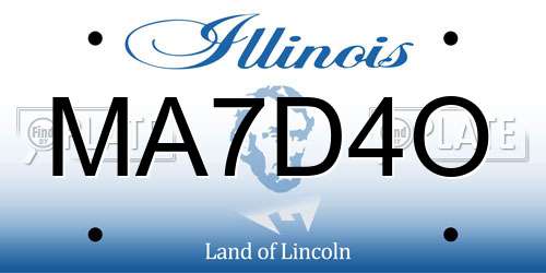 MA7D4O Illinois License Plate