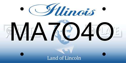 MA7O4O Illinois License Plate