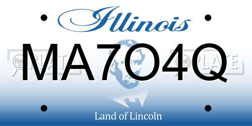 MA7O4Q Illinois License Plate