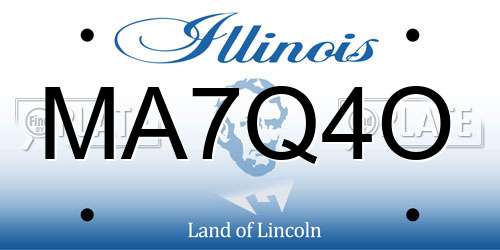 MA7Q4O Illinois License Plate