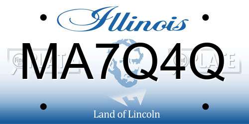 MA7Q4Q Illinois License Plate