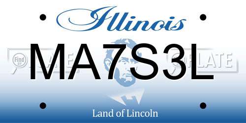 MA7S3L Illinois License Plate