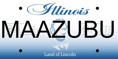 MAAZUBU Illinois License Plate