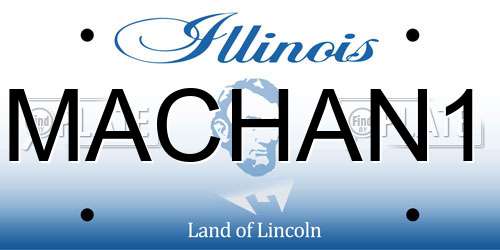 MACHAN1 Illinois License Plate