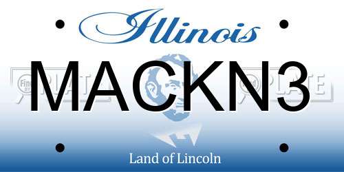 MACKN3 Illinois License Plate