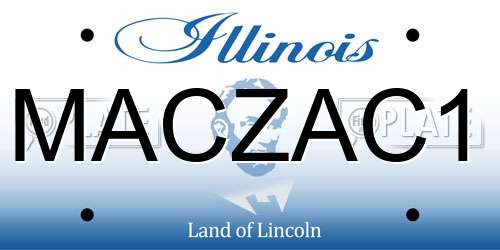 MACZAC1 Illinois License Plate