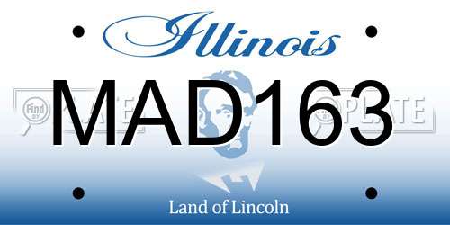 MAD163 Illinois License Plate